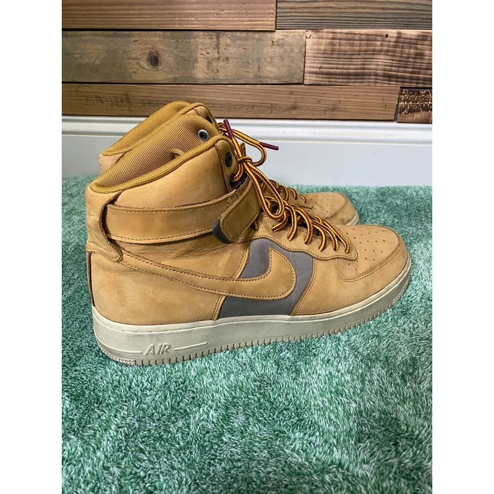 Nike‎ Air Force One Mens 12 Wheat Suede Flax Bone High Top 525317-700 (2018)